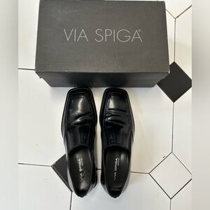 Via Spiga Men's Glossy Black Slip-On shoes